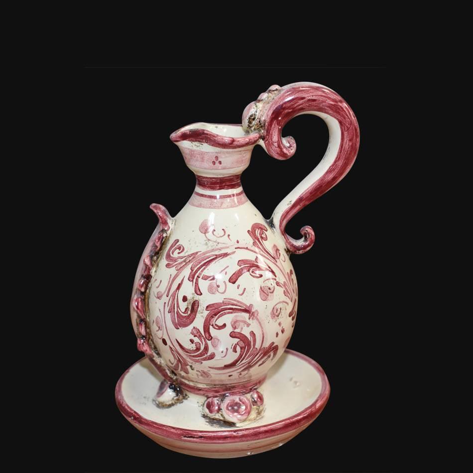 Portacandela in s. d'arte bordeaux - Lucerna in ceramica di Caltagirone - Ceramiche di Caltagirone Sofia