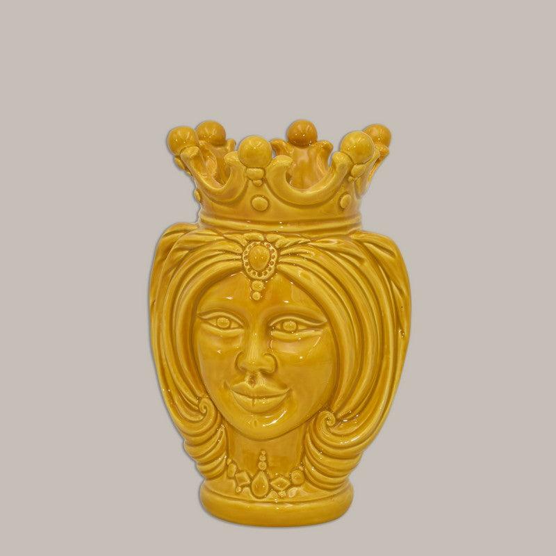 Testa di moro moderna h 25 senape donna ceramiche di caltagirone - Ceramiche di Caltagirone Sofia
