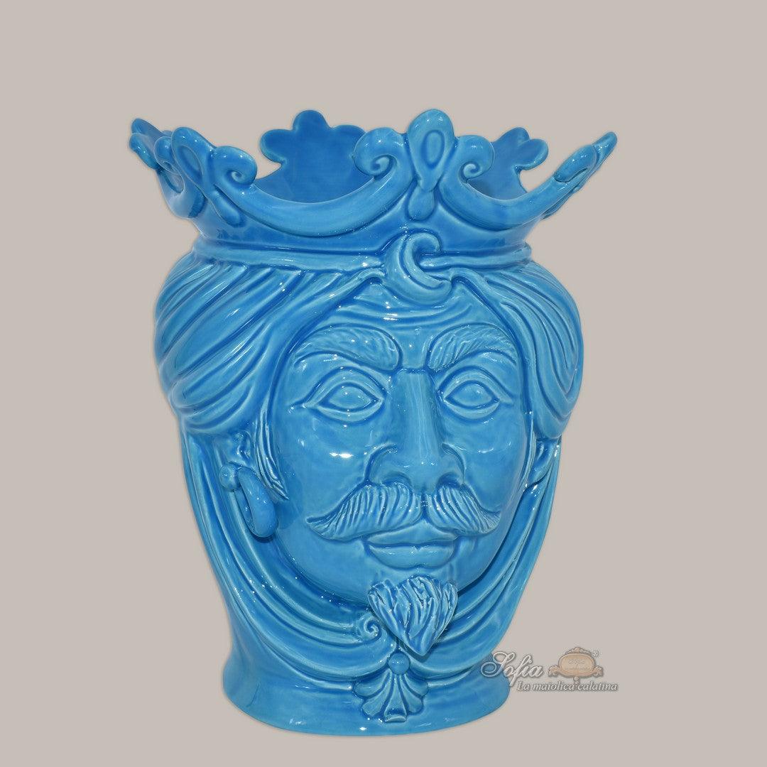 Testa di moro moderna h 25 turchese maschio ceramiche di caltagirone - Ceramiche di Caltagirone Sofia