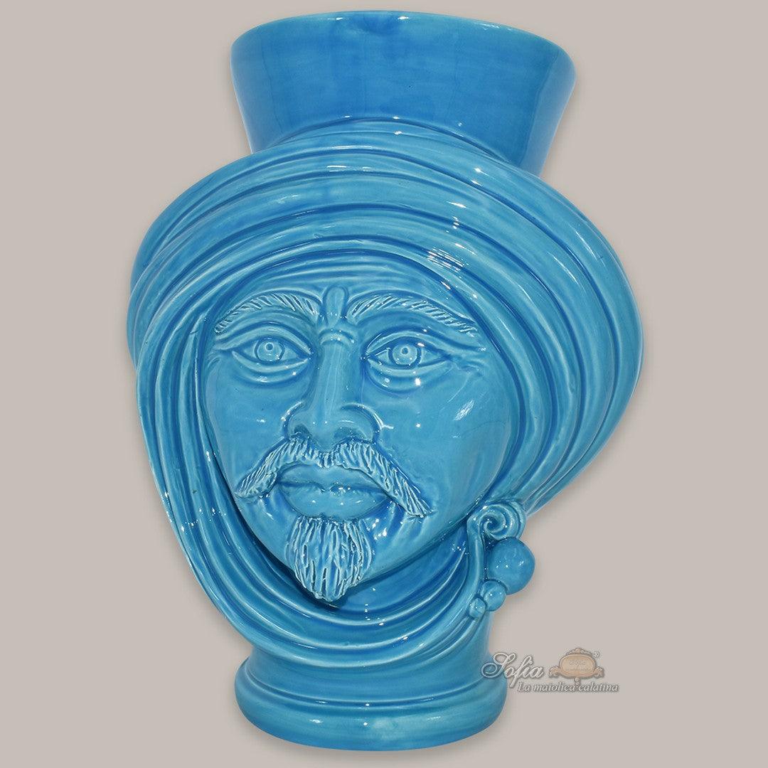 Testa di moro moderna h 30 turchese maschio ceramiche di caltagirone - Ceramiche di Caltagirone Sofia