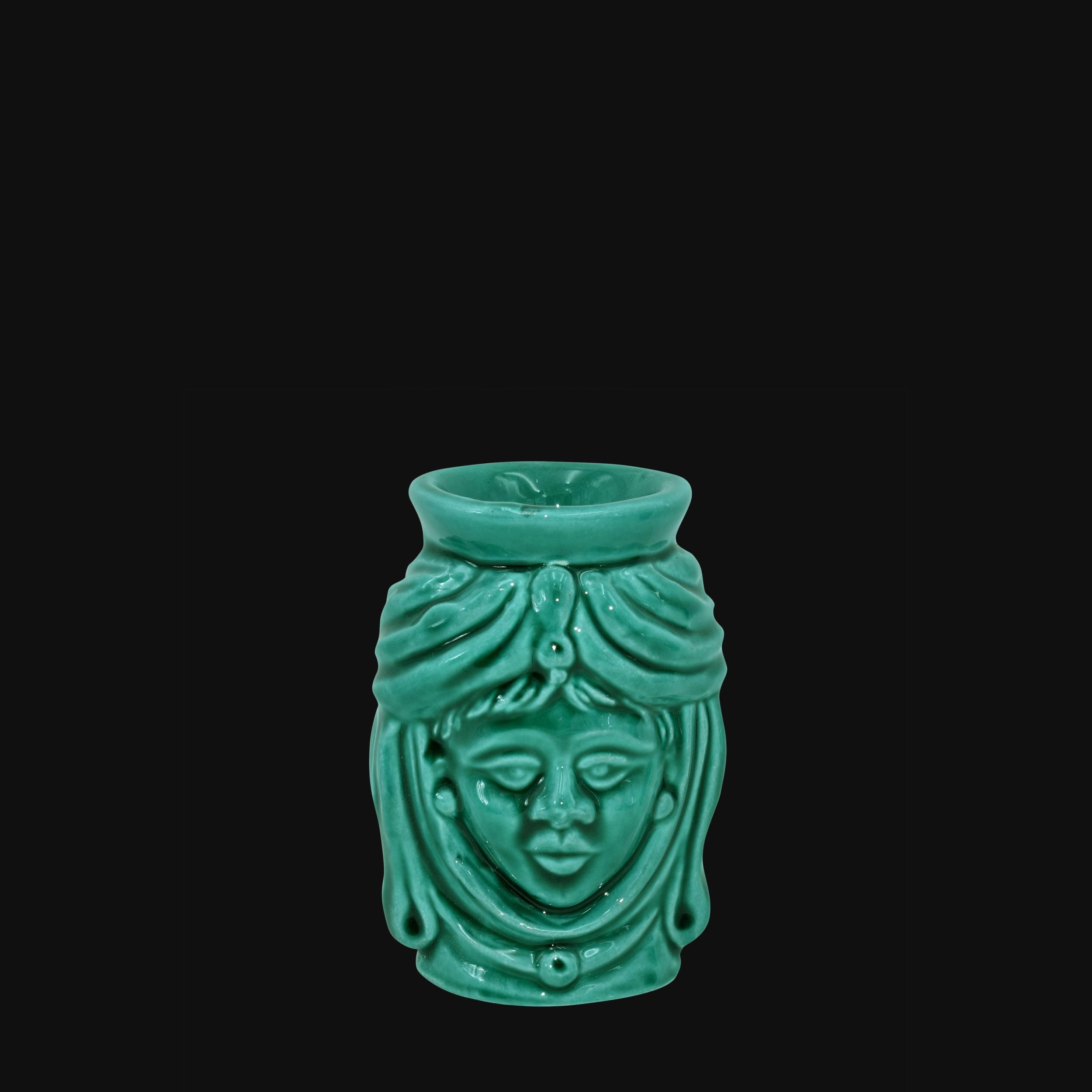 Testa h 10 Verde Smeraldo femmina - Ceramiche di Caltagirone Sofia