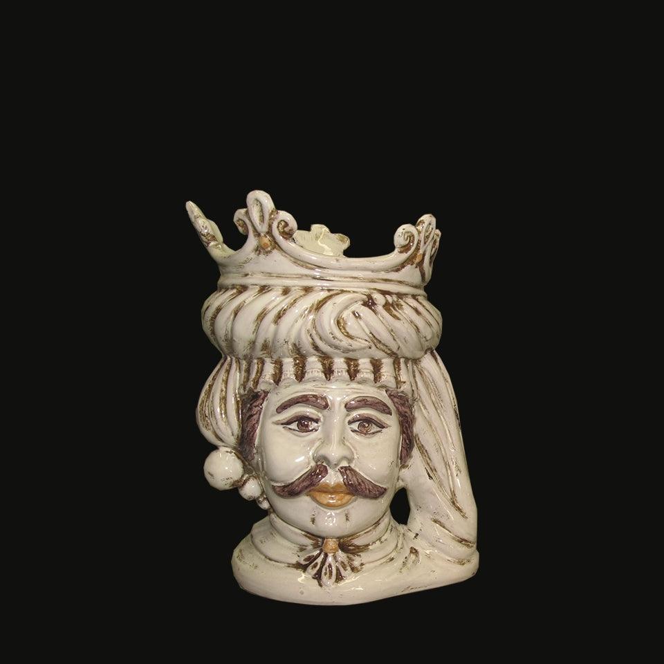 Testa h 20 avorio maschio - Ceramiche di Caltagirone Sofia