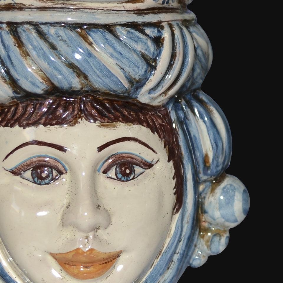 Testa h 20 mono blu donna - Ceramiche di Caltagirone Sofia