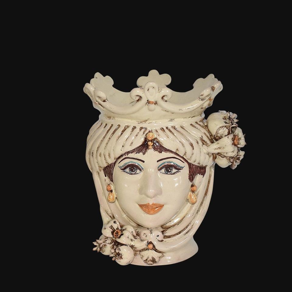 Testa h 25 con melagrane in avorio donna - Ceramiche di Caltagirone - Ceramiche di Caltagirone Sofia