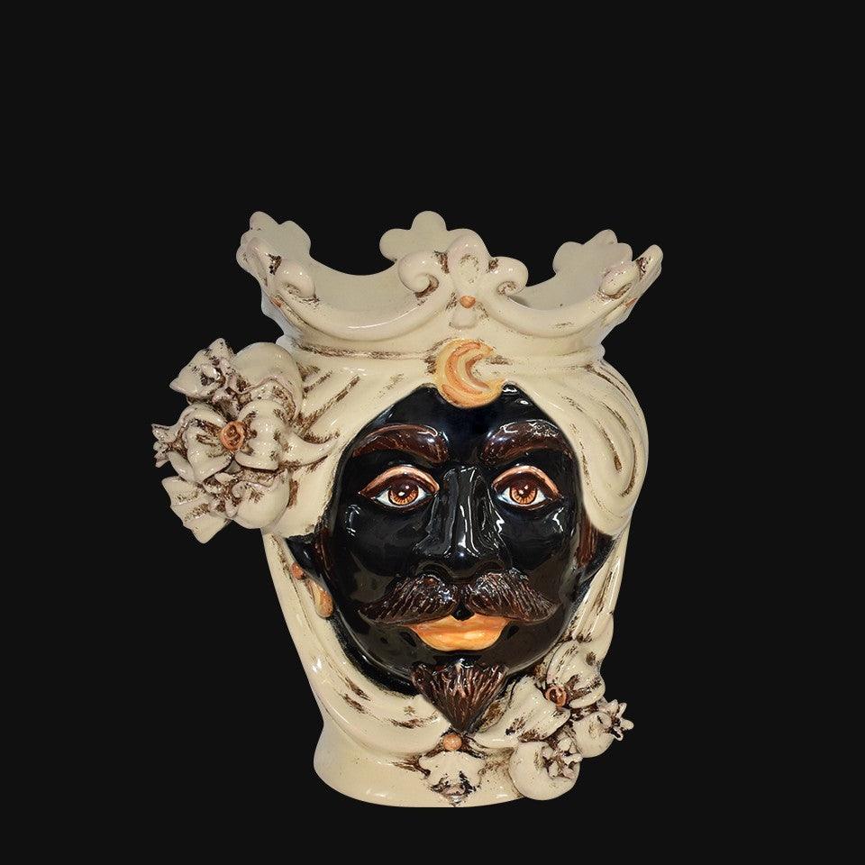 Testa h 25 con melagrane in avorio maschio moro - Ceramiche di Caltagirone - Ceramiche di Caltagirone Sofia