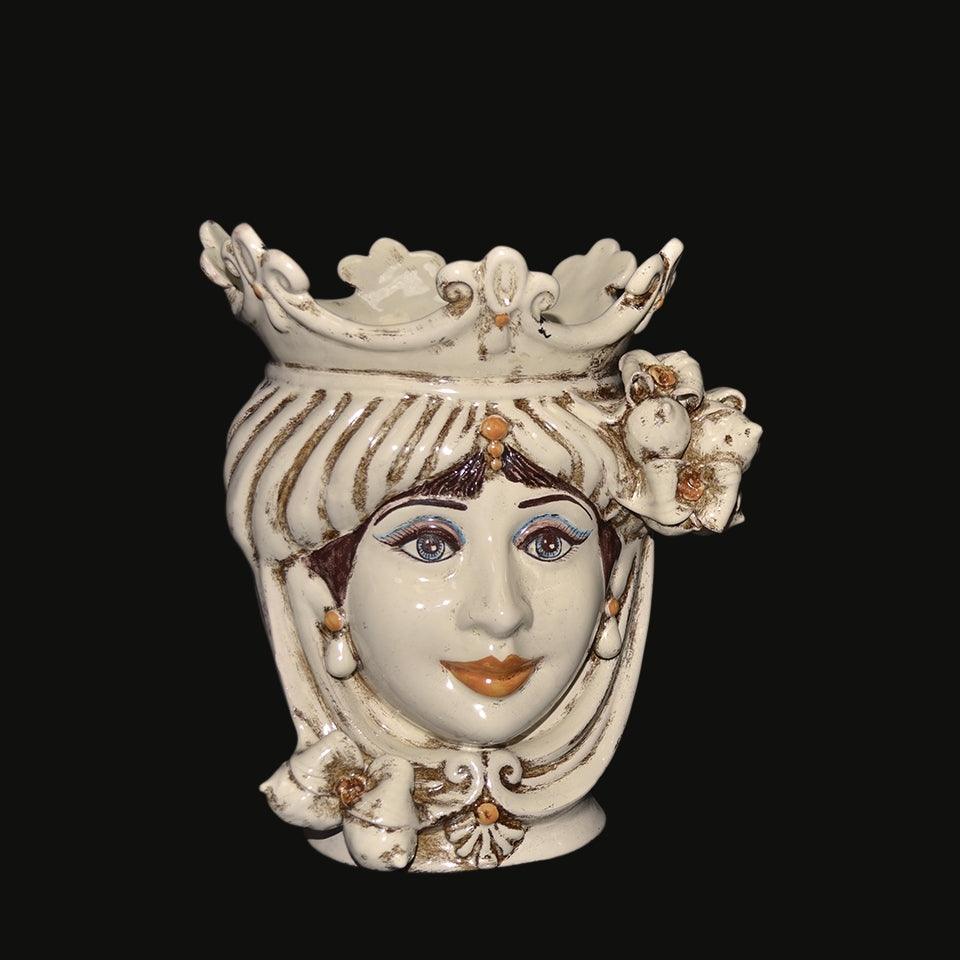 Testa h 25 limoni avorio femmina - Ceramiche di Caltagirone Sofia