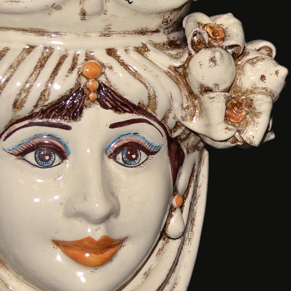 Testa h 25 limoni avorio femmina - Ceramiche di Caltagirone Sofia
