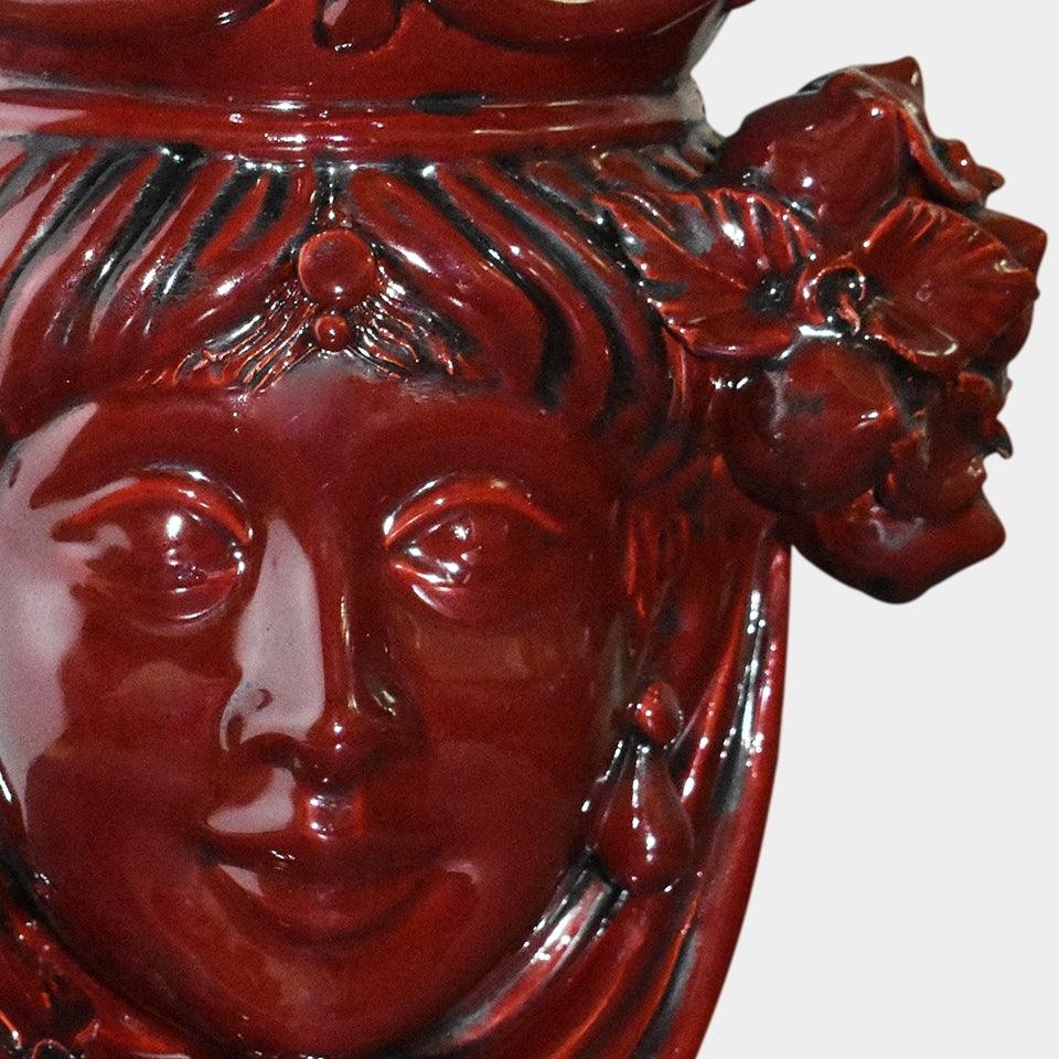 Testa h 25 limoni linea bordeaux femmina - Ceramiche di Caltagirone Sofia