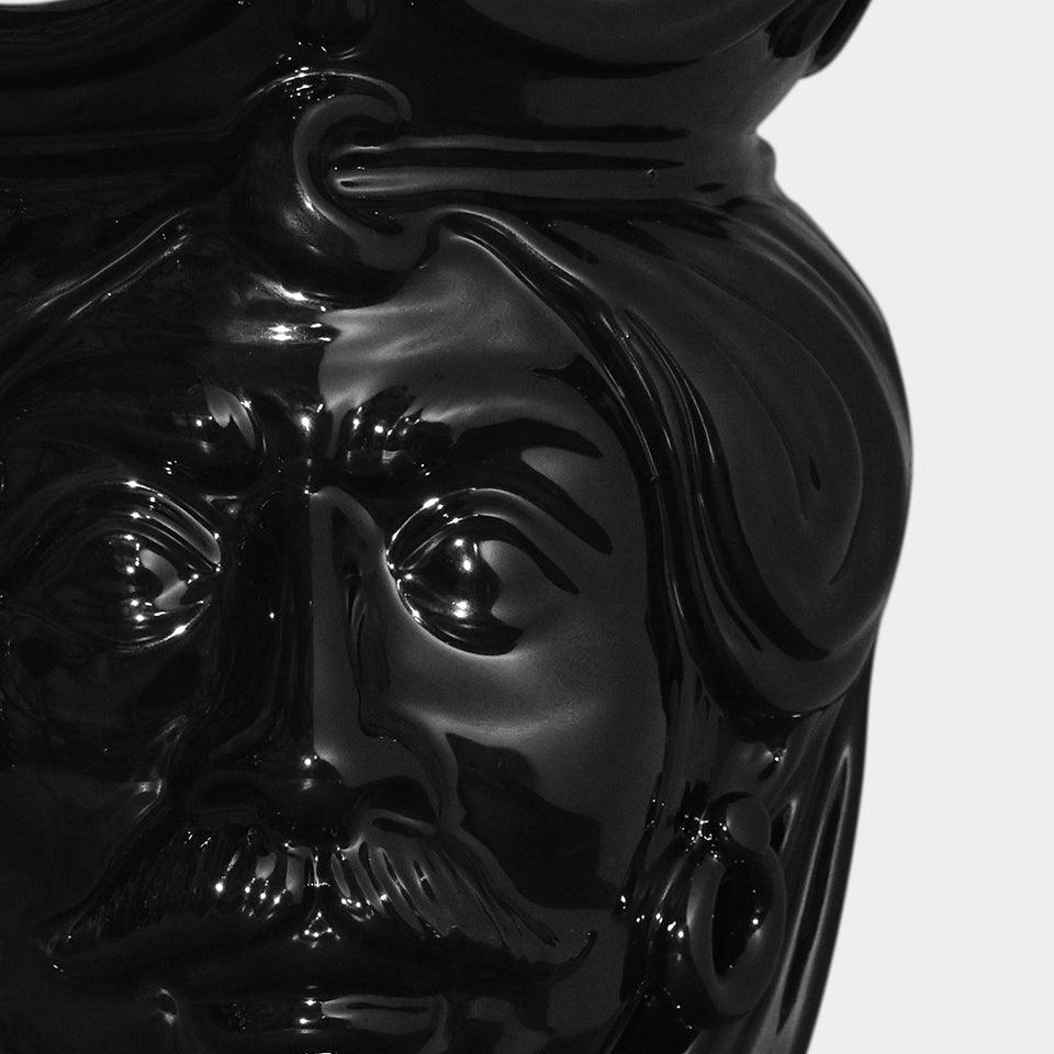 Testa h 25 liscia black lucido maschio - Ceramiche di Caltagirone Sofia