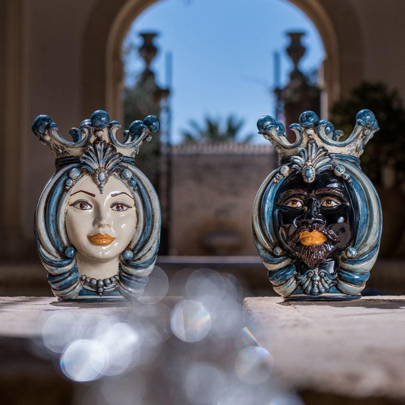 Testa h 38 in mono blu femmina - Ceramiche Di Caltagirone Sofia - Ceramiche di Caltagirone Sofia