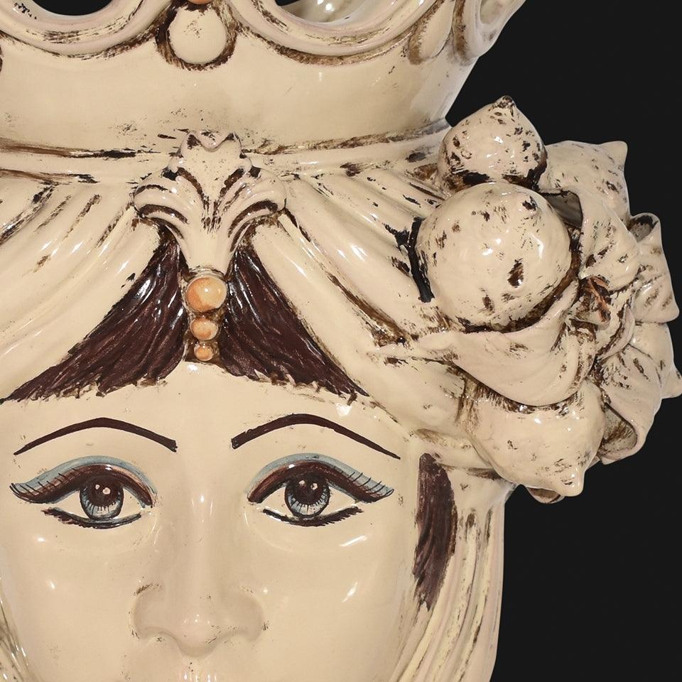 Testa h 40 limoni avorio donna - Ceramiche di Caltagirone - Ceramiche di Caltagirone Sofia