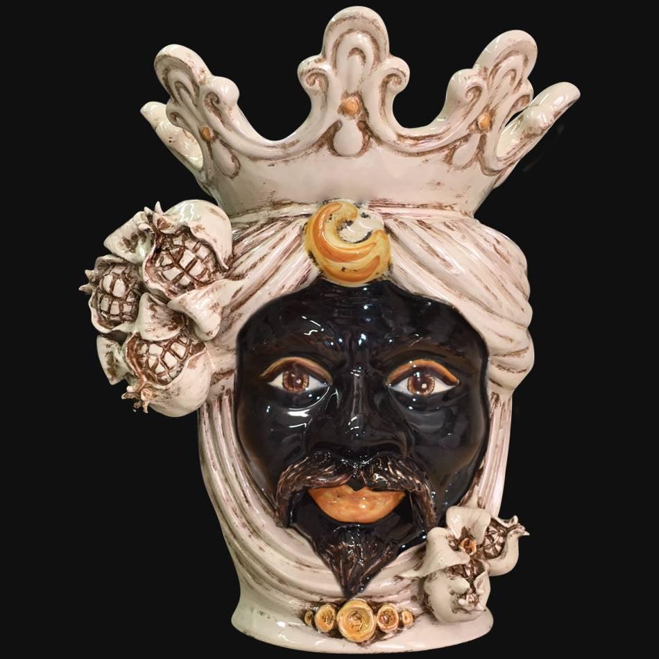 Testa h 40 melagrana avorio maschio moro - Ceramiche di Caltagirone - Ceramiche di Caltagirone Sofia