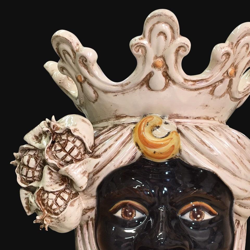 Testa h 40 melagrana avorio maschio moro - Ceramiche di Caltagirone - Ceramiche di Caltagirone Sofia
