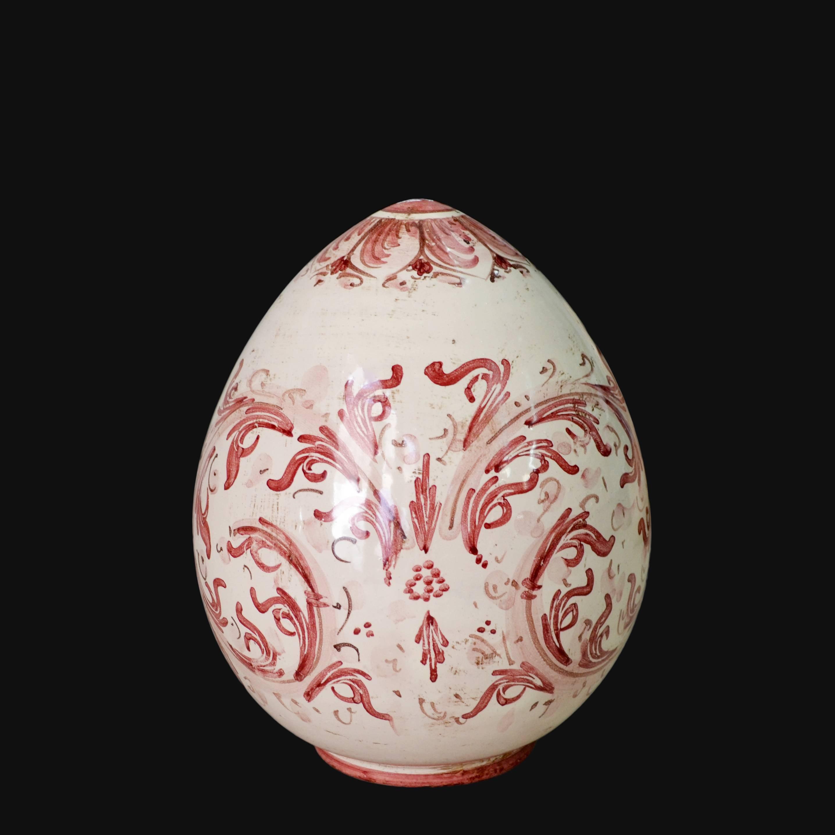 Uovo in ceramica h 15/20 cm Serie d'arte mono bordeaux - Ceramiche di Caltagirone - Ceramiche di Caltagirone Sofia