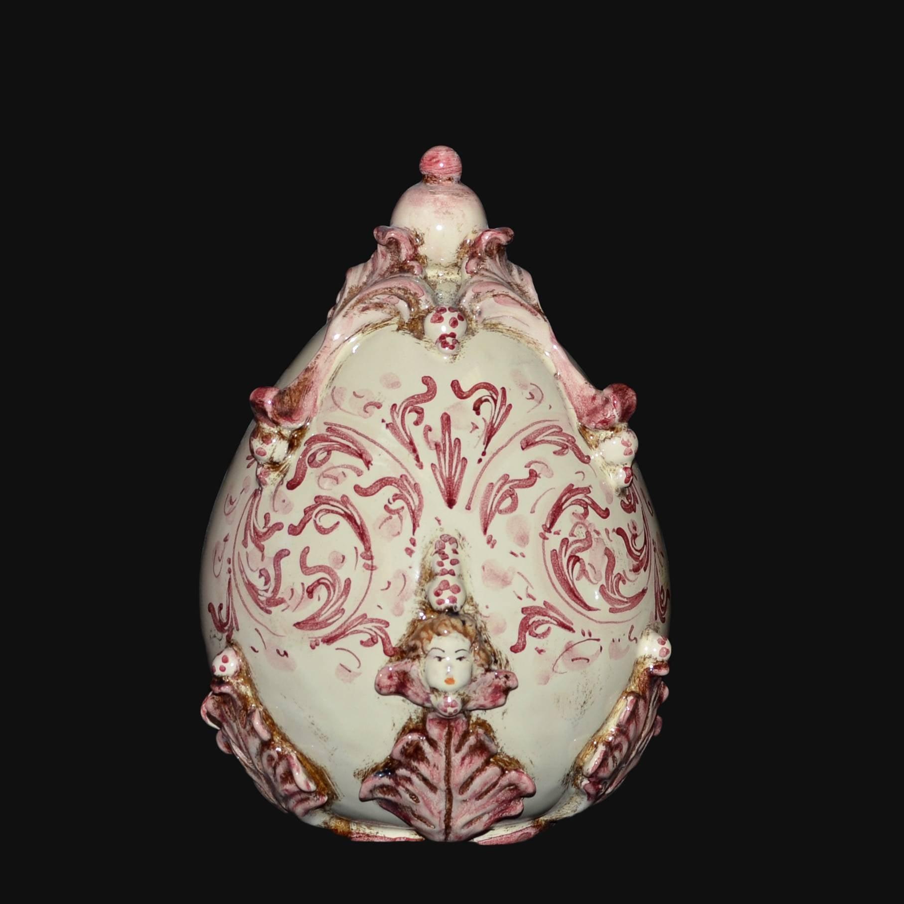 Uovo in ceramica h 22 plastico Sofia mono bordeaux - Ceramiche di Caltagirone - Ceramiche di Caltagirone Sofia