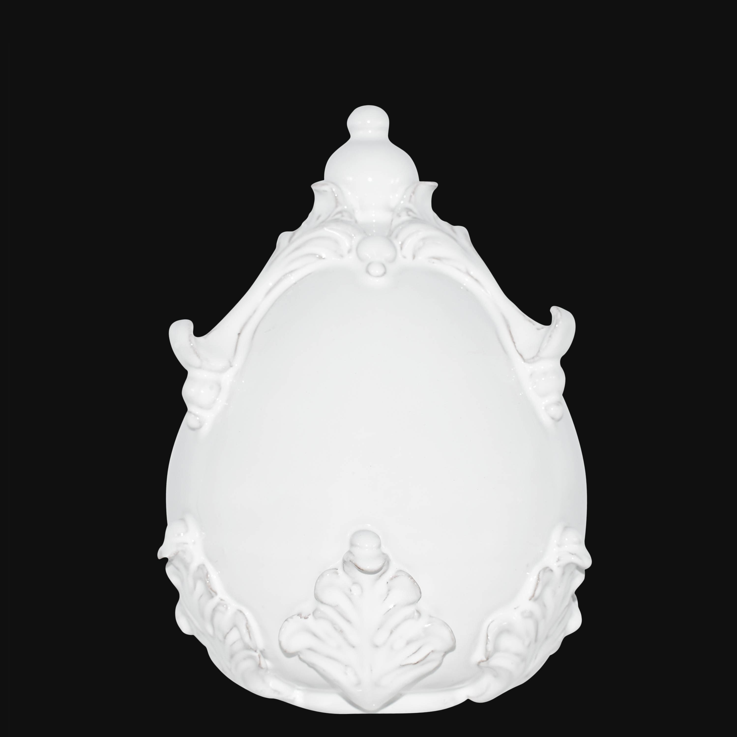 Uovo in ceramica h 22 plastico Sofia White Line - Ceramiche di Caltagirone - Ceramiche di Caltagirone Sofia