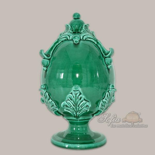 Uovo in ceramica h 25 Linea Verde Smeraldo - Ceramiche di Caltagirone - Ceramiche di Caltagirone Sofia