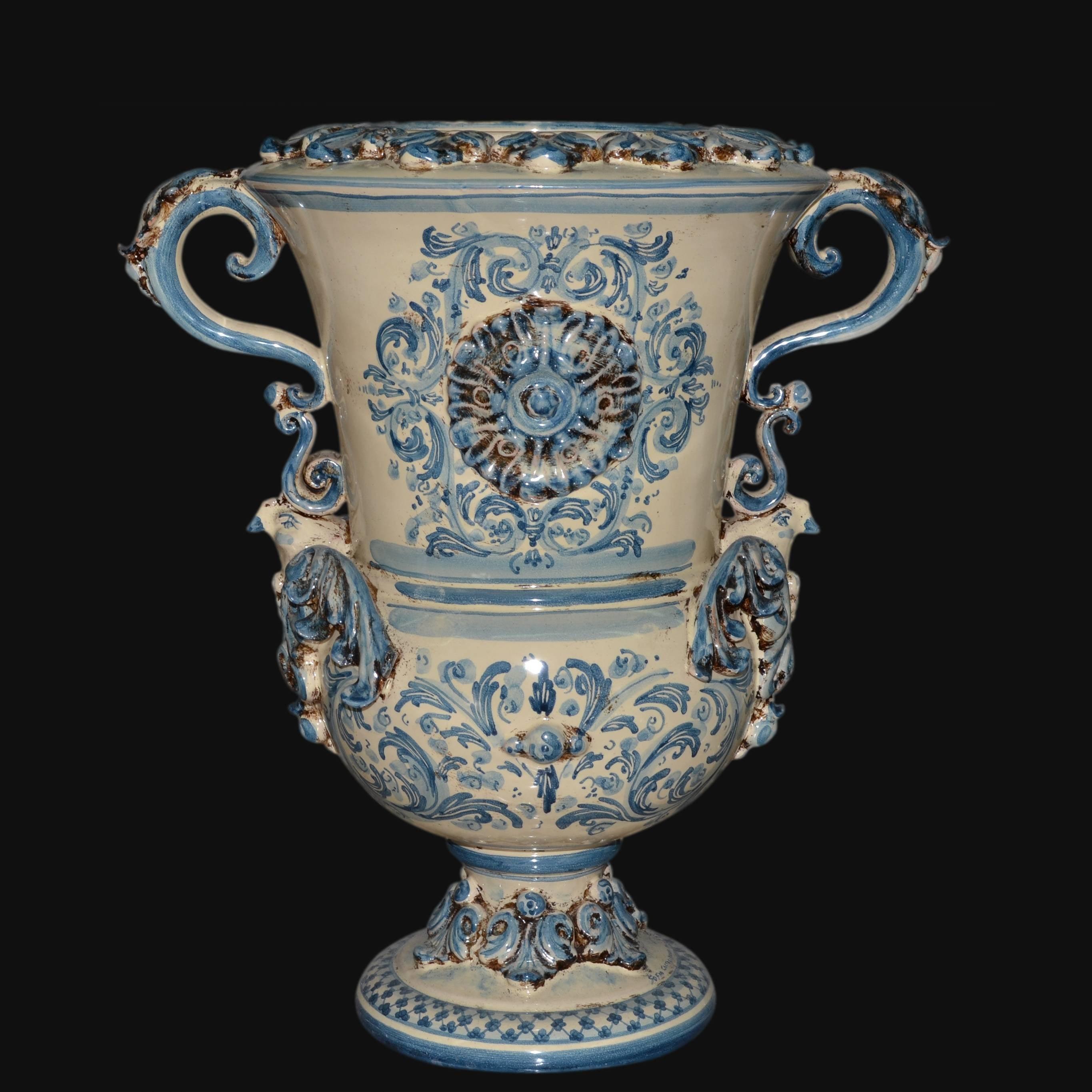 Vaso aquila h 35/50 plastico Sofia mono blu - Ceramiche di Caltagirone Sofia