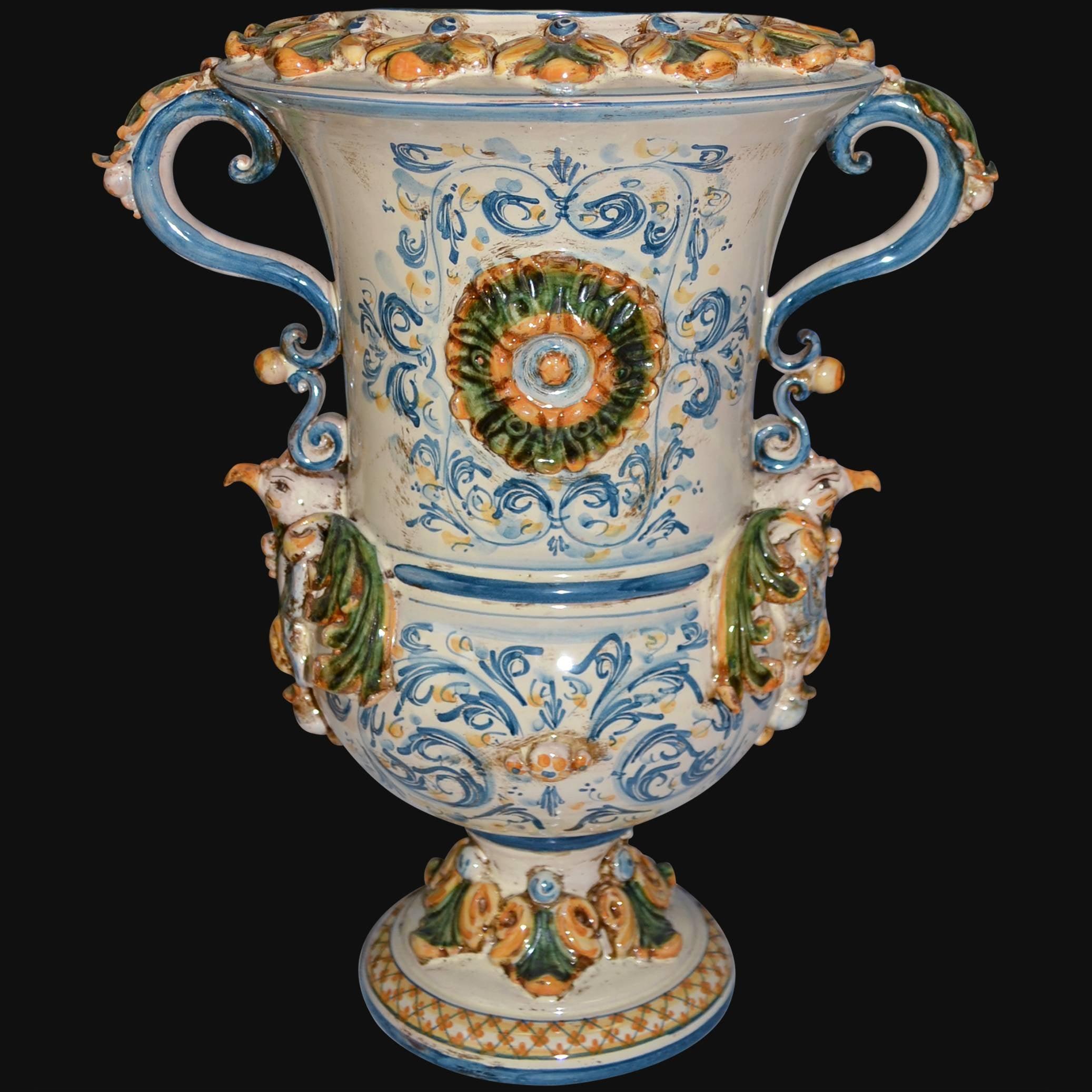 Vaso aquila h 35/50 plastico Sofia tricolore - Ceramiche di Caltagirone Sofia - Ceramiche di Caltagirone Sofia