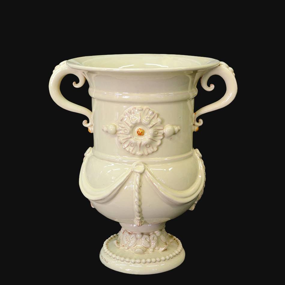 Vaso monumentale h 31 avorio s/invecchiamento - Ceramiche di Caltagirone Sofia