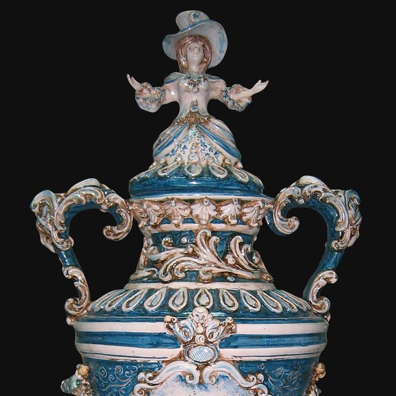 Vaso monumentale prosa in serie limitata mono blu - Ceramiche di Caltagirone Sofia