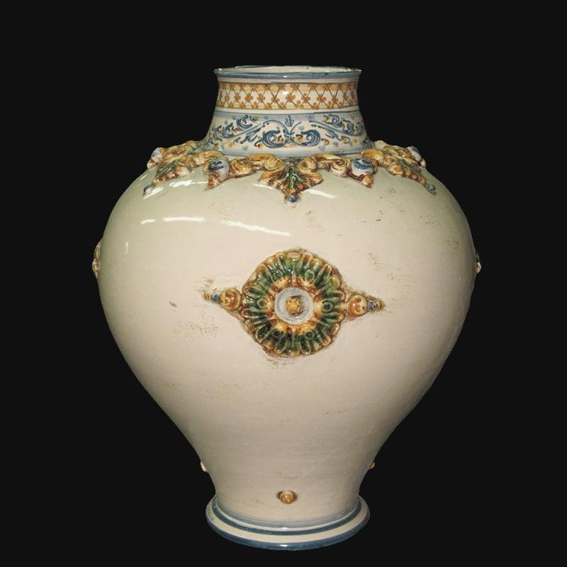 Vaso Plastico Sofia Tricolore in ceramica artistica di Caltagirone prodotti a mano. - Ceramiche di Caltagirone Sofia
