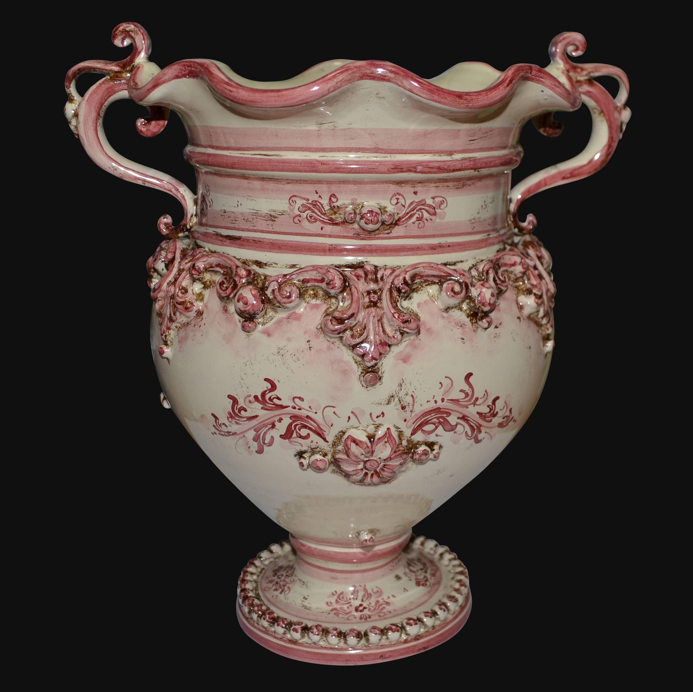 Vaso smerlato h 28 plastico Sofia mono bordeaux - Ceramiche di caltagirone Sofia - Ceramiche di Caltagirone Sofia
