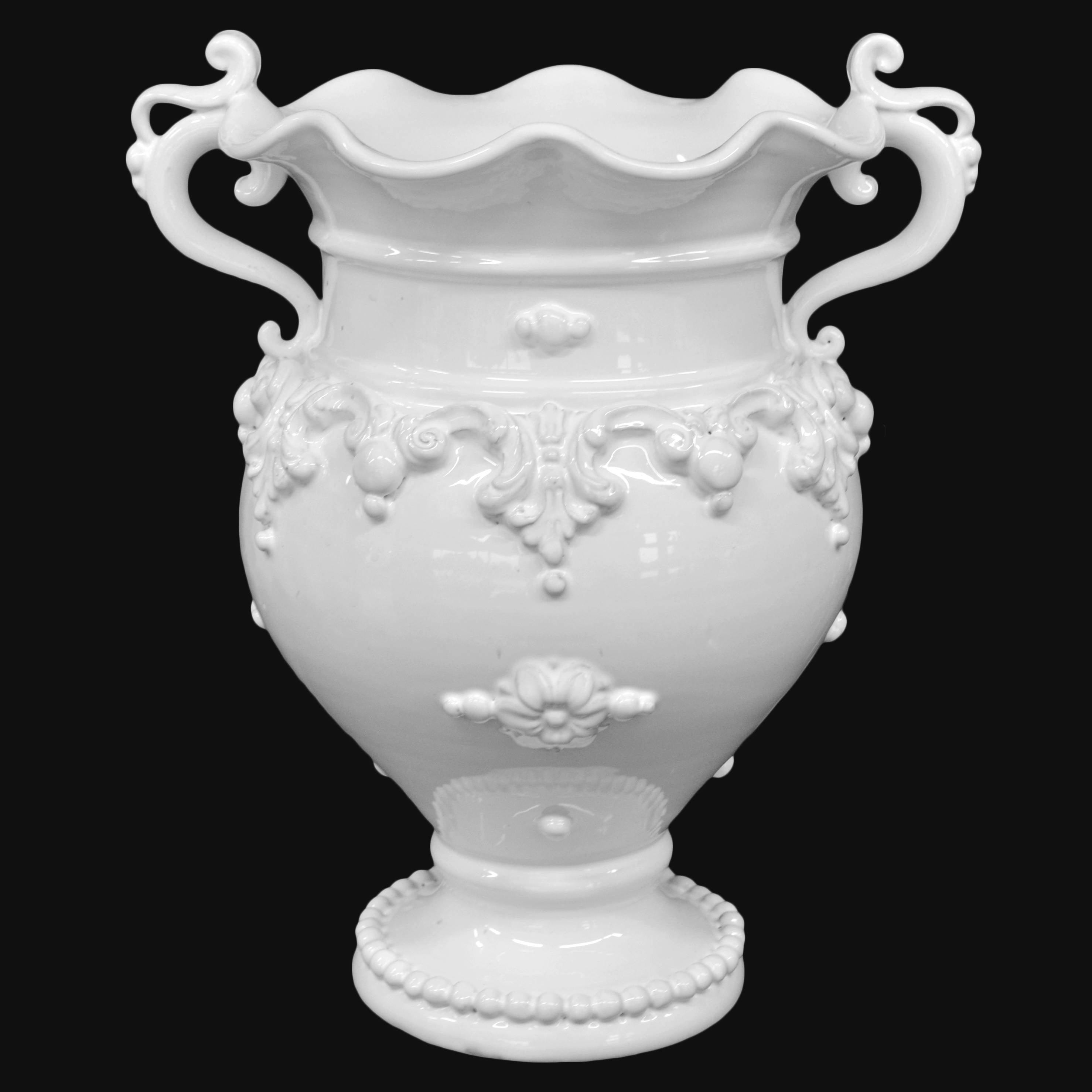 Vaso smerlato h 28 plastico Sofia White Line - Ceramiche di Caltagirone Sofia - Ceramiche di Caltagirone Sofia